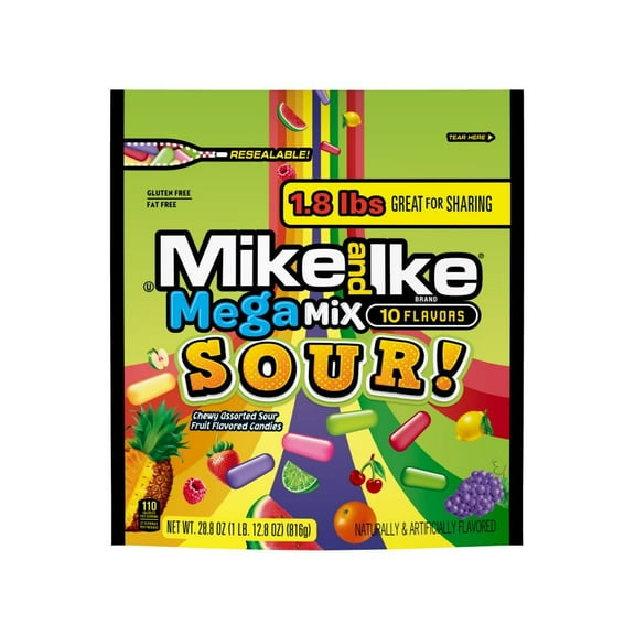 Mike and Ike, Mega BCF26 Mix Sour, 28.8 Ounce