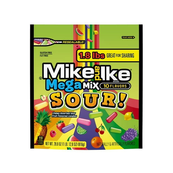 Mike and Ike, Mega BCF26 Mix Sour, 28.8 Ounce