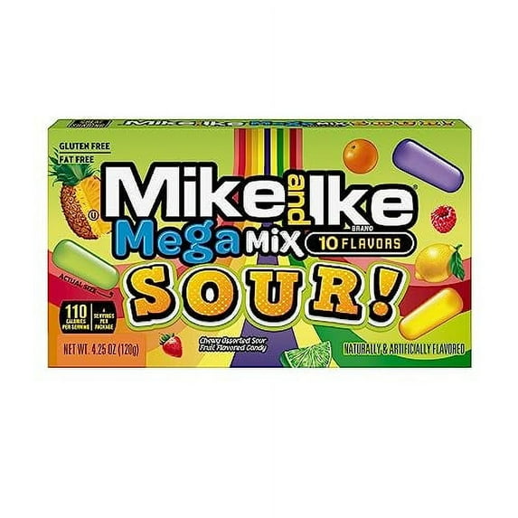 Mike and Ike Mega Mix Sour 4.25 oz. Theater Box