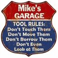 thumbnail image 1 of Mike's Garage Man Cave Rules Gift Gift Shield Metal Sign 211110001094, 1 of 1