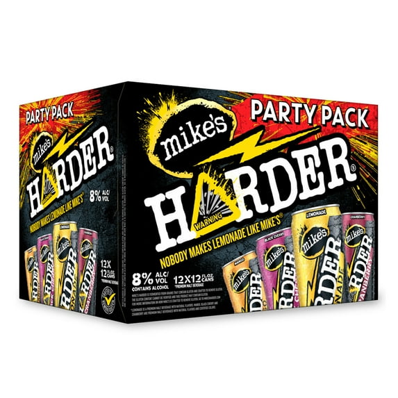 Mike's Harder Lemonade Party Variety Pack, 12 Pack, 12 fl oz Cans, 8% ABV