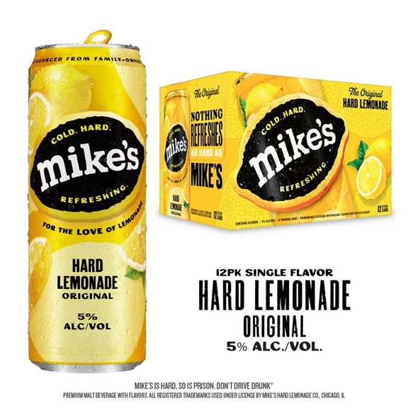 Mike's Hard Lemonade Original, 12 Pack, 12 fl oz Cans, 5% ABV