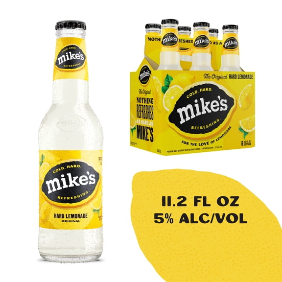 Mike's Hard Lemonade Original, 6 Pack, 11.2 fl oz Bottles, 5% ABV
