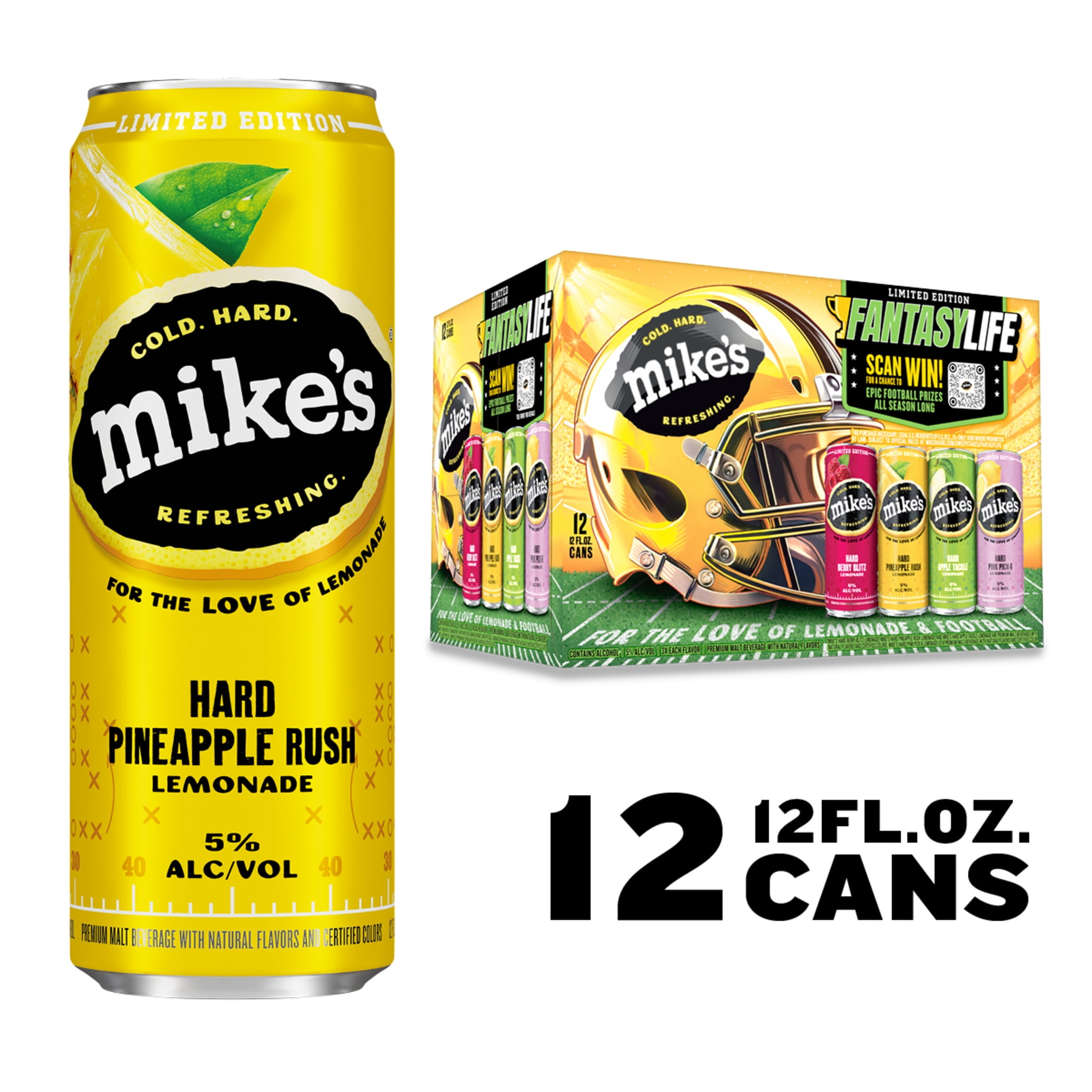 Mike's Hard Lemonade Fantasy Life Pack, 12 Pack, 12 fl oz Cans, 5% ABV ...