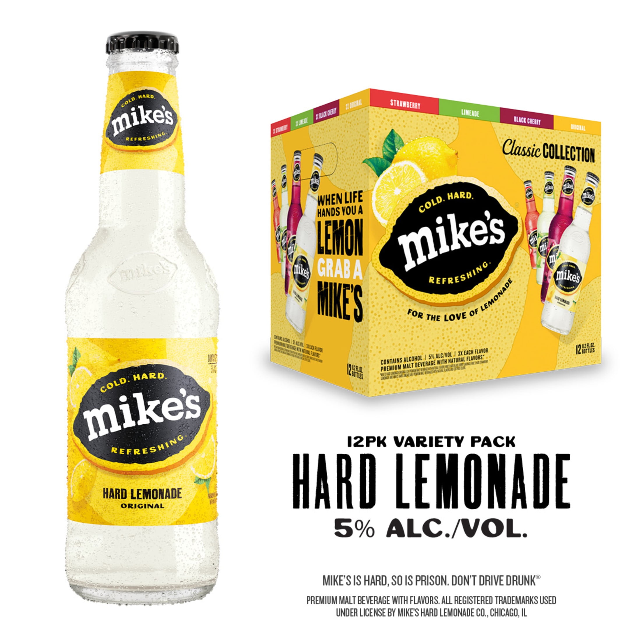 FHE-EW まみ （12入） Mike's Hard Lemonade Variety Pack 12 Bottles 11.2 fl oz with Lemon