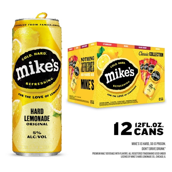 Mike's Hard Lemonade Variety Pack, 12 Pack, 12 fl oz Cans, 5% ABV
