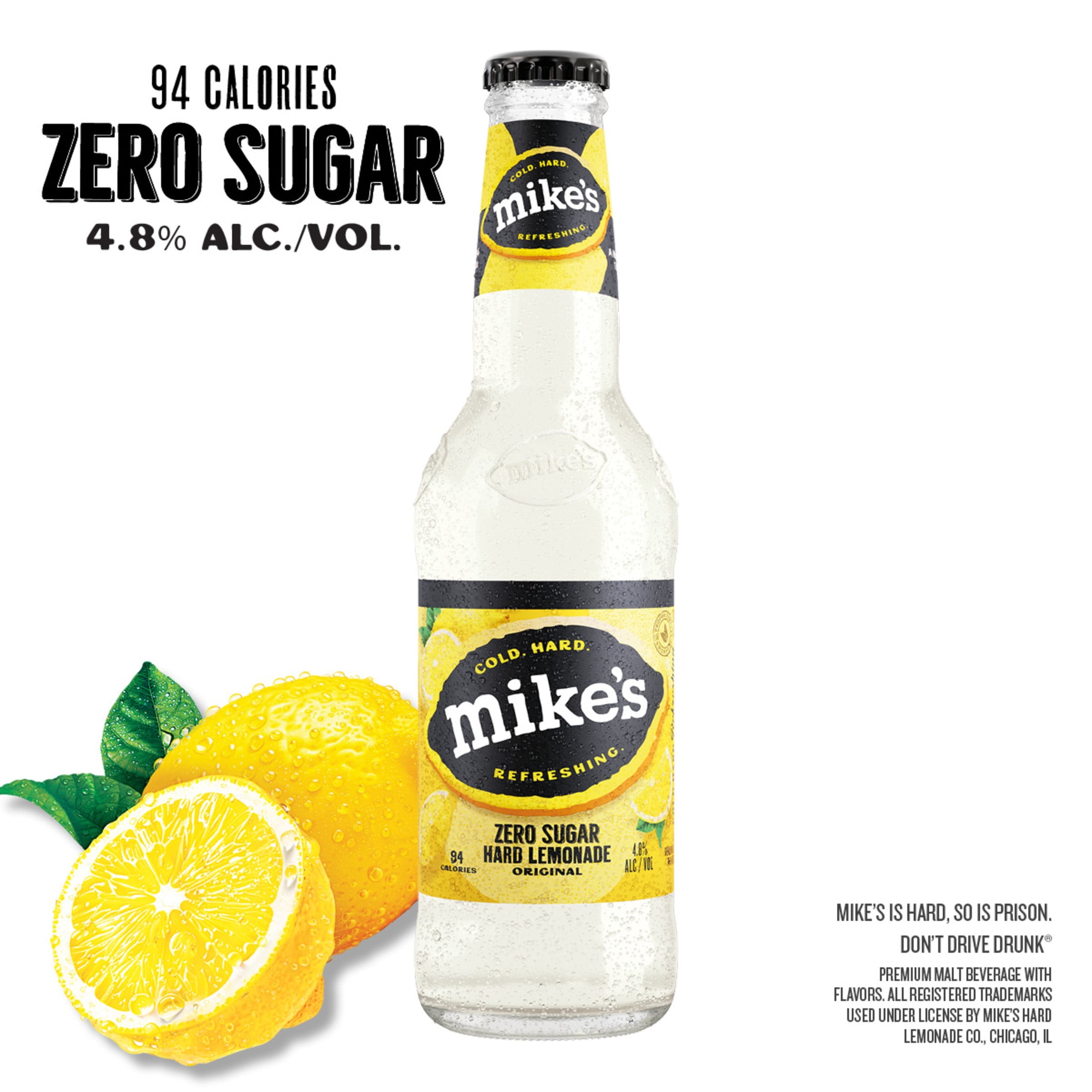 Mike's Hard Zero Sugar Lemonade, 6 Pack, 11.2 fl oz Bottles, 4.8% ABV