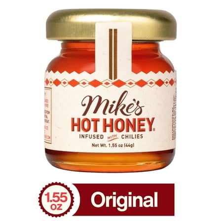 Mike's Hot Honey Infused with Chilies, Glass Mini Jar, 1.55 oz, Gluten Free