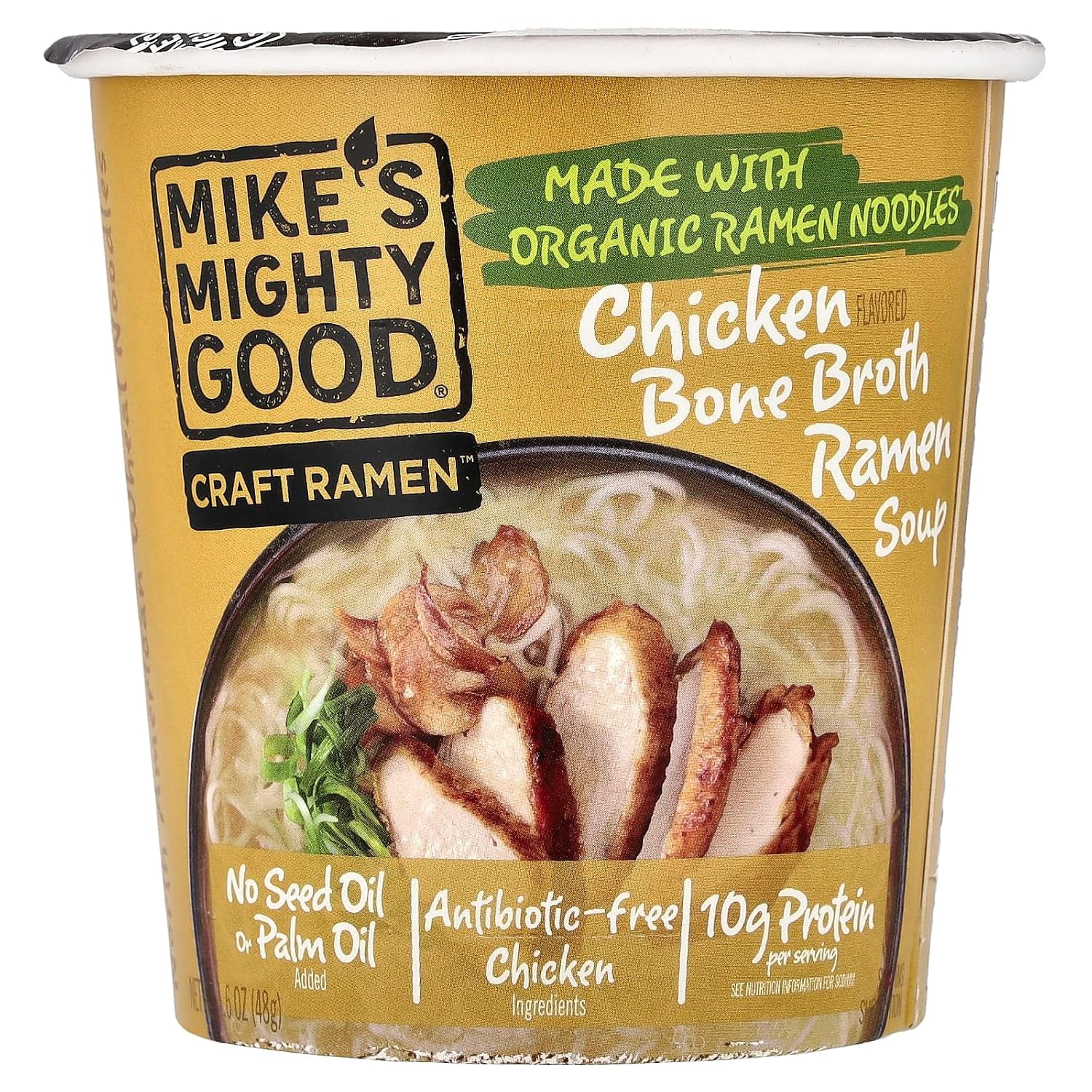Mighty Mike's Ramon Mike's Mighty Good, Craft Ramen Cup, Chicken Ramen Soup, 1.6 oz (48 g ...