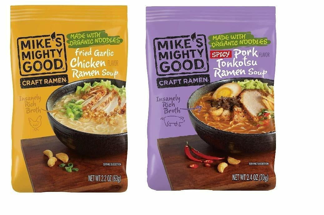 Mike's Mighty Good - Instant Ramen Noodles - Variety Pack - Chicken Ramen and Spicy Pork Tonkotsu-  - 2.1 Ounces - 8 Pillow Packs