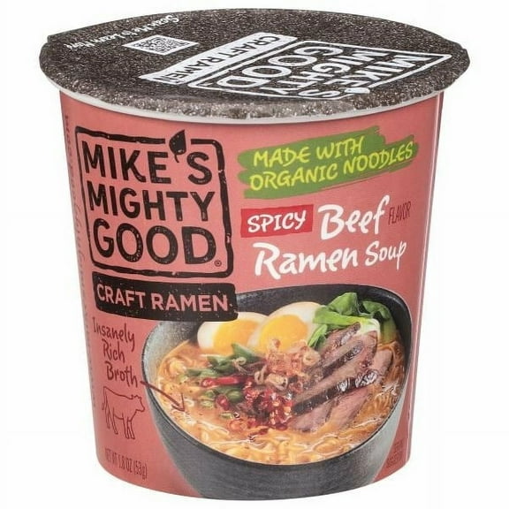 Mike's Mighty Good Ramen Soup Spicy Beef Flavor (Pack of 8)