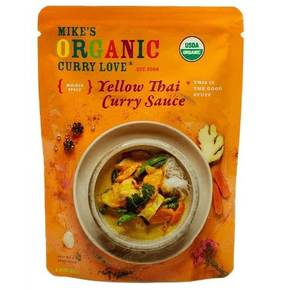 Mike's Organic Curry Love Curry Sauce Yellow Thai - 8.8 oz Pack of 3