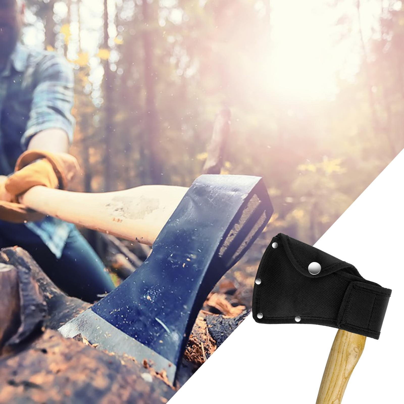 Mikease Equipment Package Hatchet Leather Axe Head Cover Double Snap ...