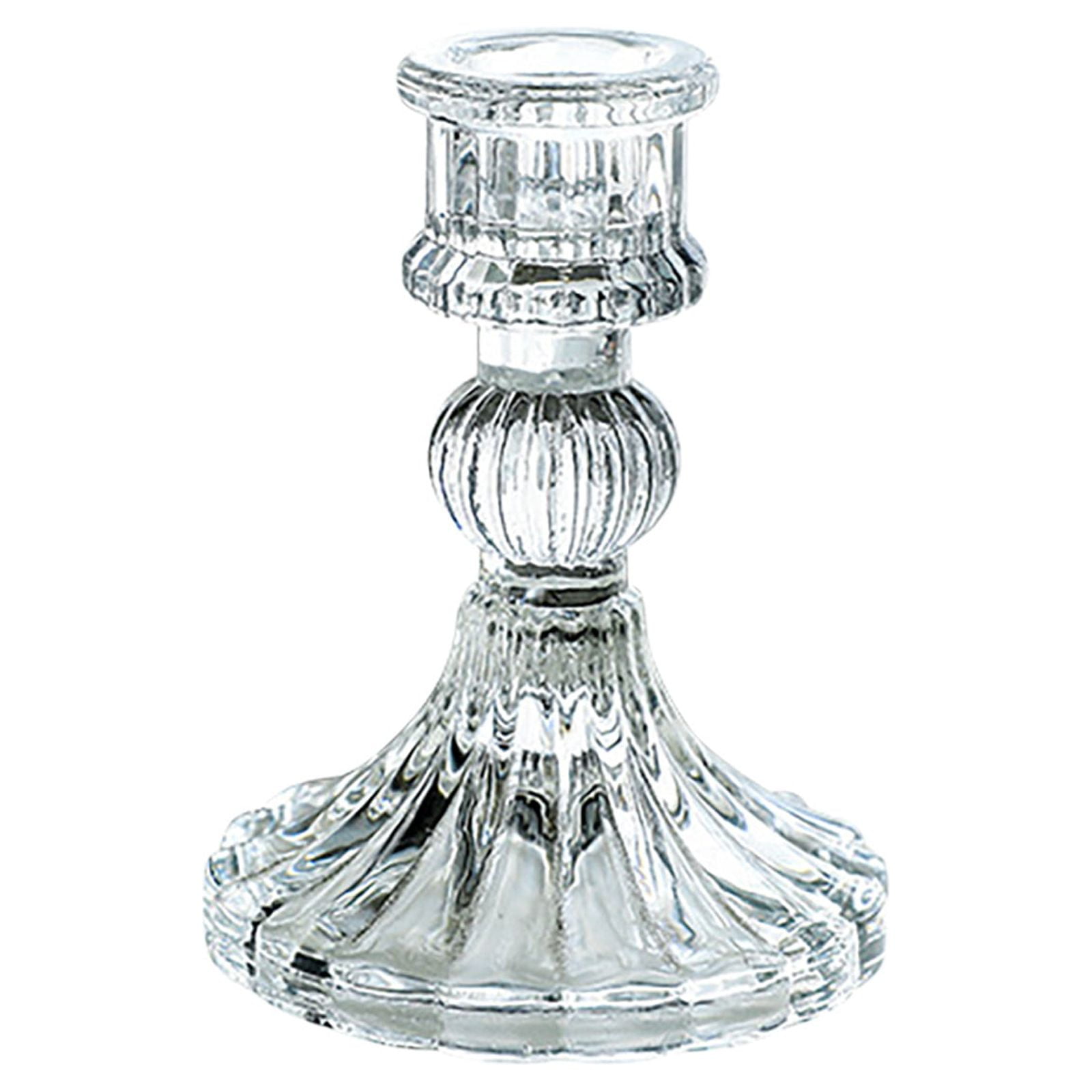 Mikease French Vintage Crystal Candle Holders Glass Candlelight Dinner