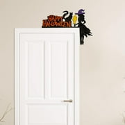 Mikease Halloween Pumpkin Witch Wooden Door Corner Decoration Lintel Holiday Decor Crafts