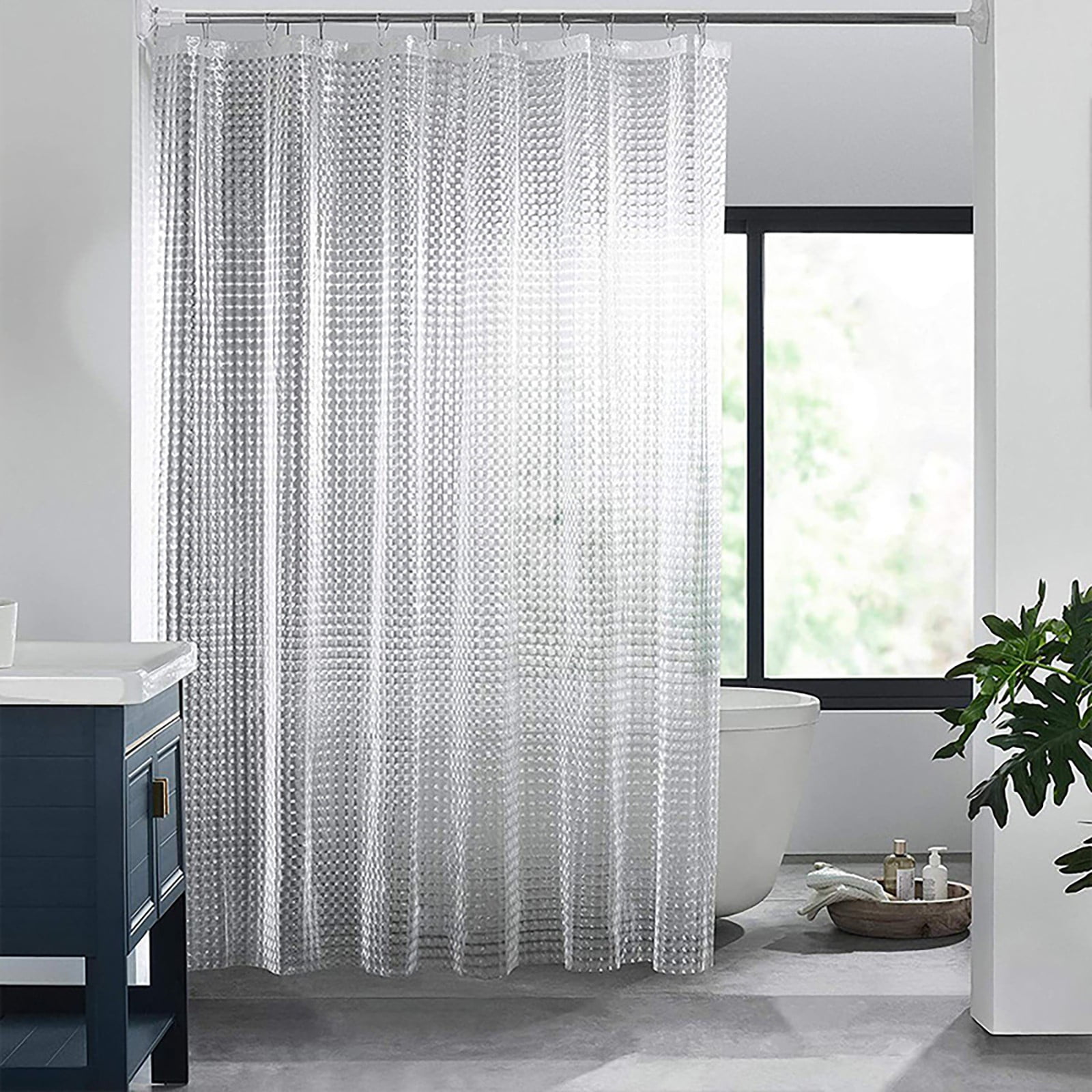 Mikease Modern Shower Curtain Hotel Bathroom Curtain Door Curtain ...