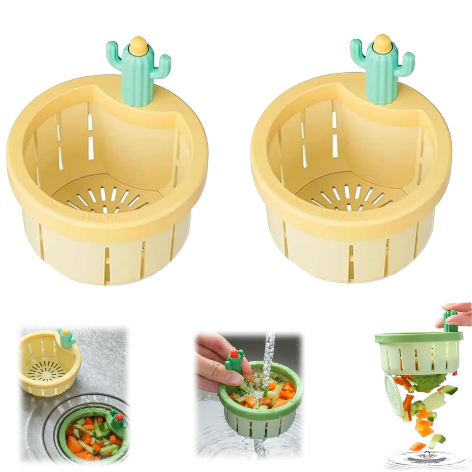 Mikease Today！ Filter Screen Cactus Kitchen Sink Drain Strainer Self