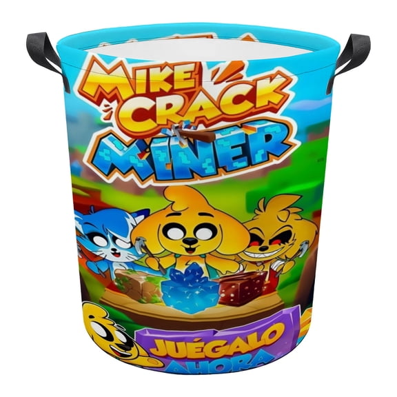Mikecrack Miner Laundry Basket Laundry Hamper Storage Basket Organizer Hamper Storage Bins for Clothes Toys Box Nursery Hamper Gift Basket with Handles 15.7 x 19.6 inches