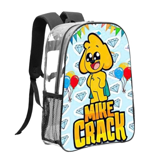 Mikecrack Pattern Transparent Backpack Lightweight And fashionable Showcasing Personality And Leading The Trend