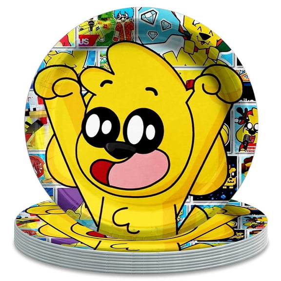Mikecrack Themed Birthday Disposable Tableware - 7 Inch Paper Plates Party Supply Decorations