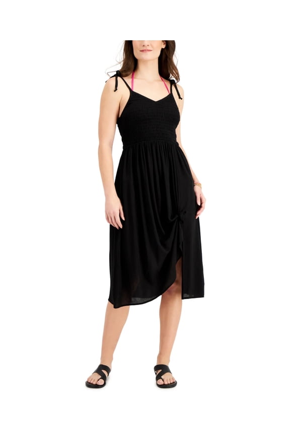 Juniors' Smocked Midi Dress Cover-Up