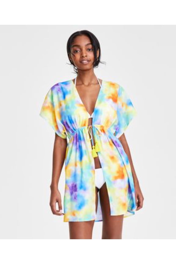 Juniors Tie-Dye Tie-Front Sho Tie Dye S