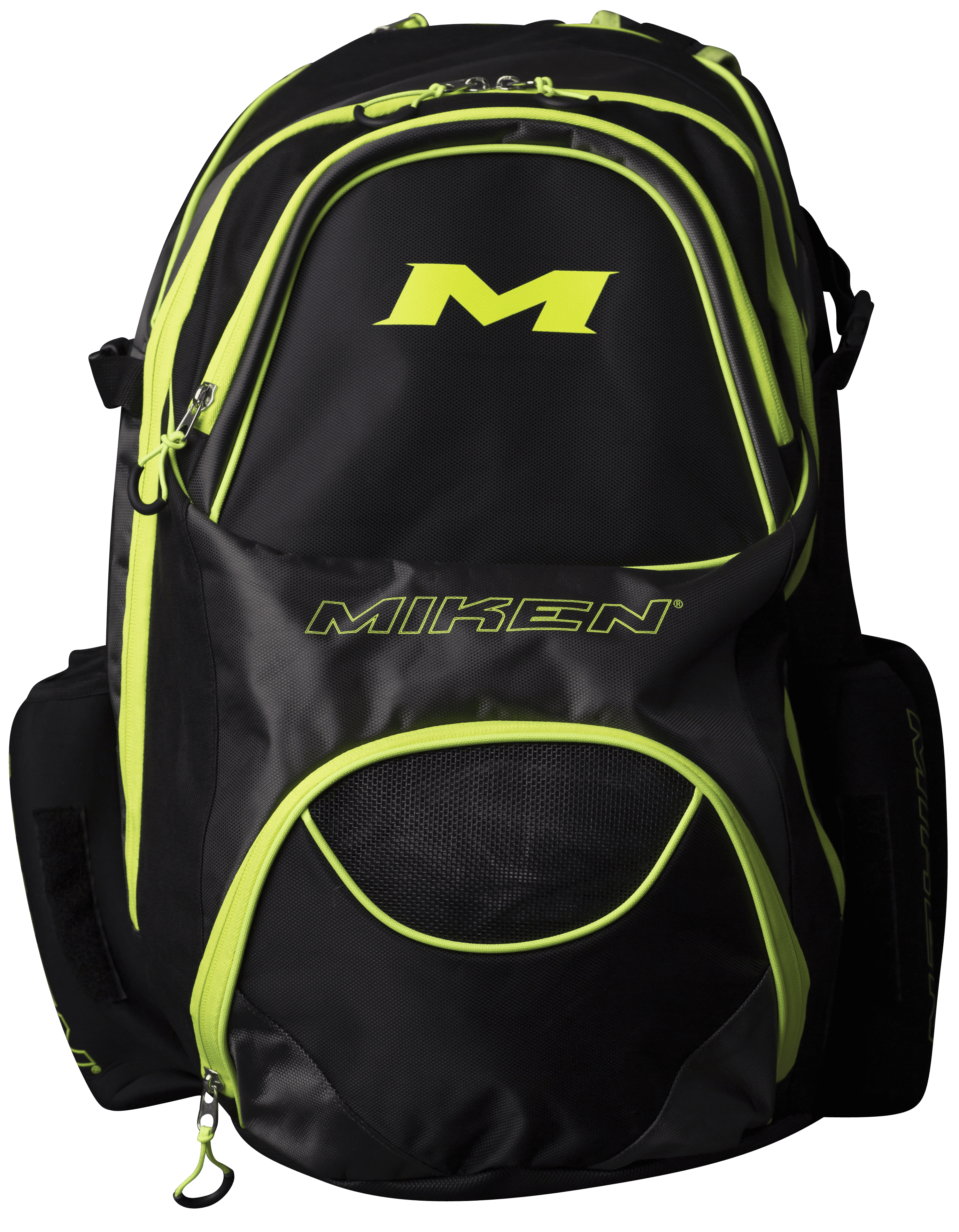 Miken Players XL Slowpitch Softball Backpack (Black/Charcoal/Green ...