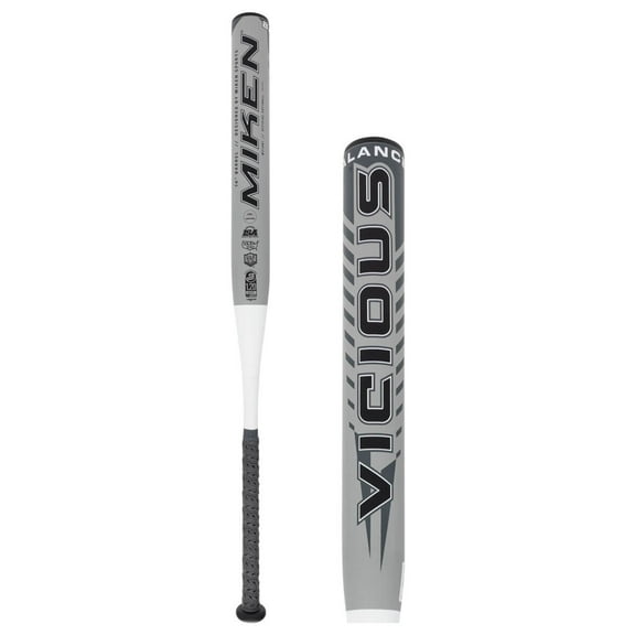 Miken Vicious 2 1/4" Slow Pitch Softball Bat Type, Grey And Black, 26 oz