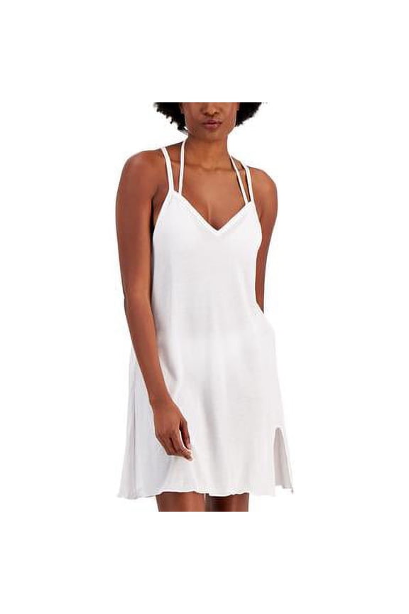 WHITE Juniors' Knotted Tank Cover-up Dress, US Small