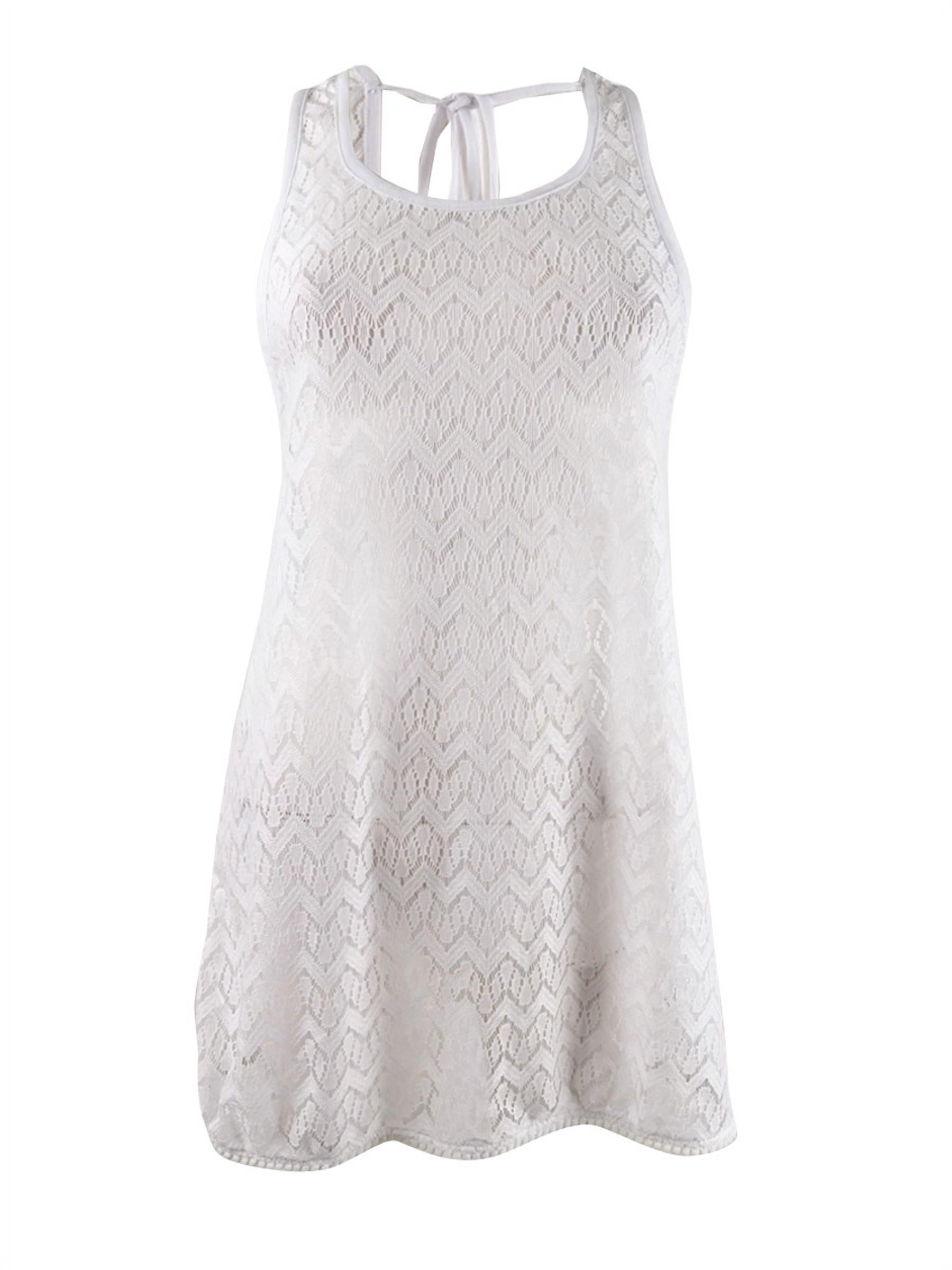 Miken Women's Crocheted Dress Swim Cover-Up (XL, White) - Walmart.com