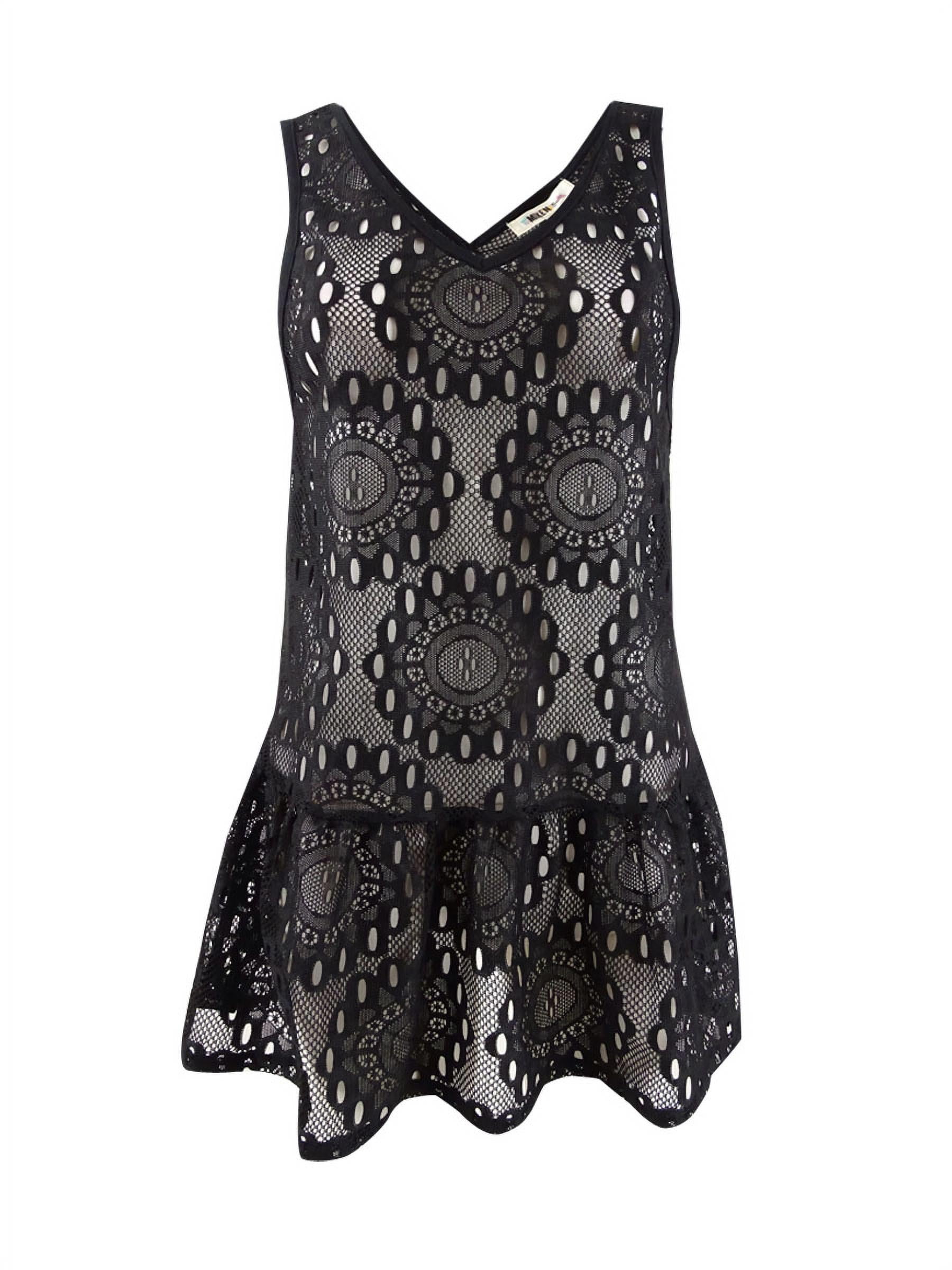 Miken Women's Lace Drop-Waist Dress Swim Cover-Up (L, Black Caviar) - Walmart.com Miken Women's Lace Drop-Waist Dress Swim Cover-Up (L, Black Caviar) - Walmart.com