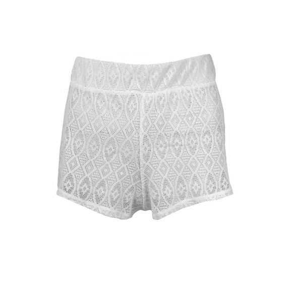 Miken Women's Lace Shorts Swim Cover-Up (S, White)