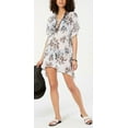 thumbnail image 1 of Miken Women's Strappy-Neck Printed Dress Swim Cover-Up (S, White Black), 1 of 4