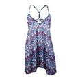 thumbnail image 1 of Miken Women's Tribal Spaghetti Chiffon Swim Cover (XS, Indigo/Coral), 1 of 2