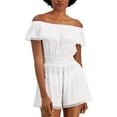 thumbnail image 1 of Miken Womens Juniors Ruffled Off-the-shoulder Cover-Up, 1 of 3