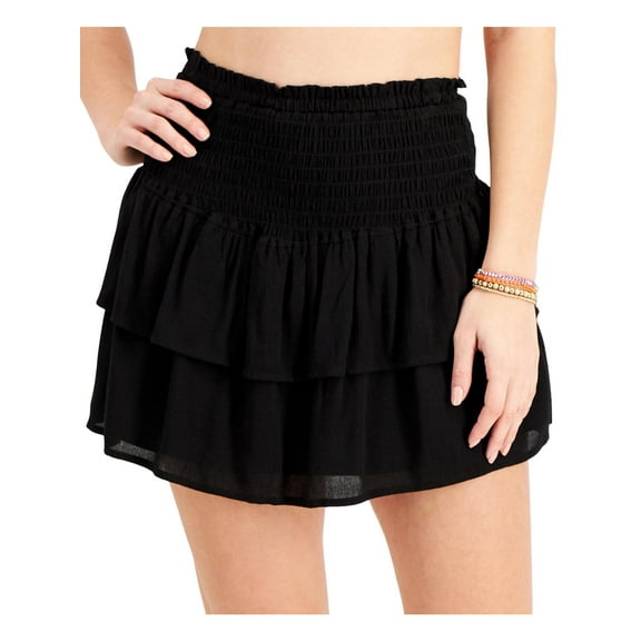 Miken Womens Juniors Smocked Skirt Cover-Up