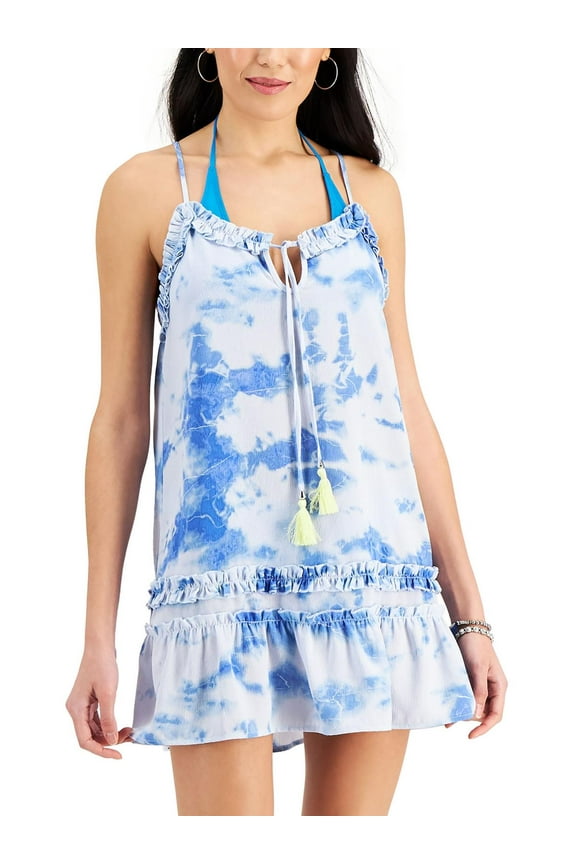 Womens Juniors Tie-Dye Dress Cover-Up
