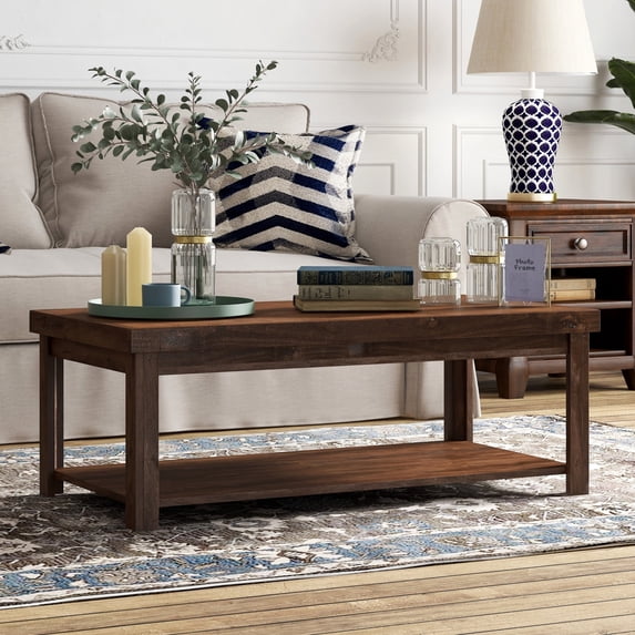 Mikeor Furniture Sausalito 48" Coffee Table, No Assembly Required, Whiskey Finish C4B191