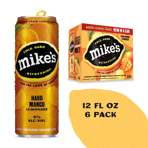 Mike's Hard Lemonade Mango, 6 Pack, 12 fl oz Cans, 5% ABV