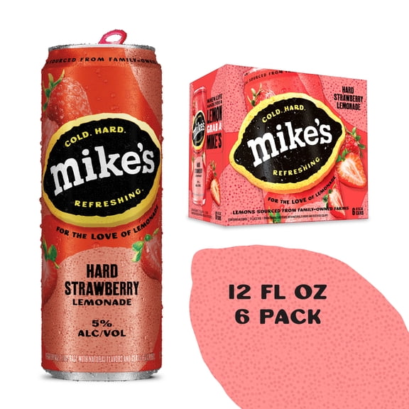 Mike's Hard Lemonade Strawberry, 6 Pack, 12 fl oz Cans, 5% ABV
