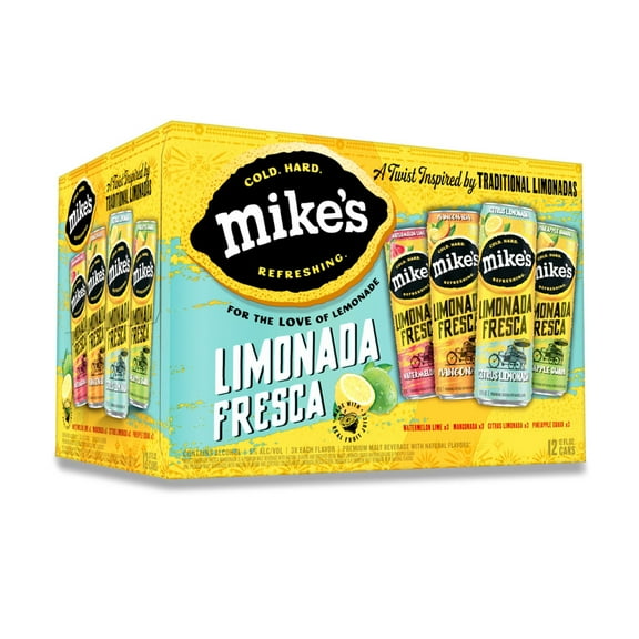 Mike's Hard Lemonade Limonada Fresca Variety Pack, 12 pack, 12 fl oz Cans, 5% ABV