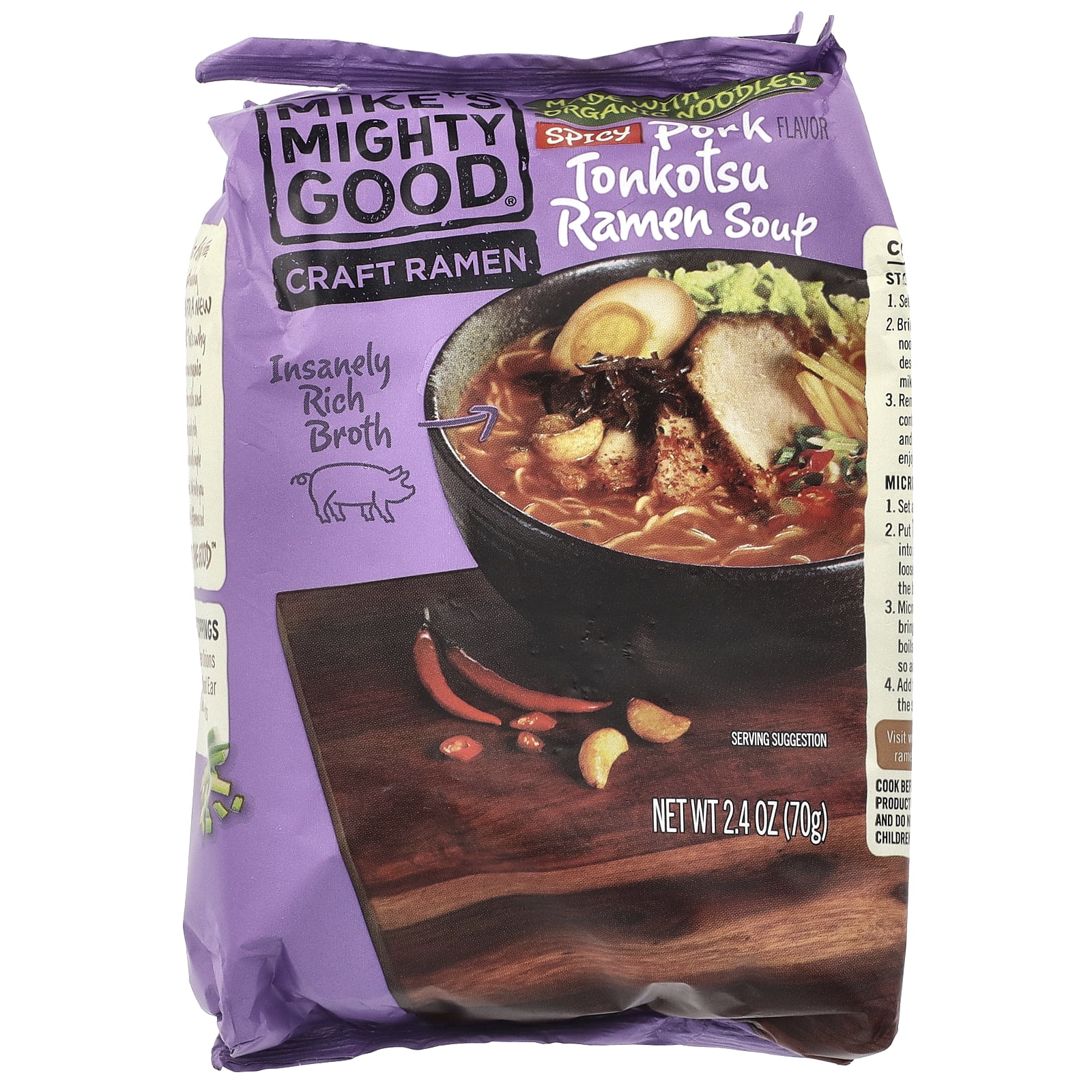 Mikes Mighty Good Tonkotsu Ramen Soup, 2.4 oz - Walmart.com