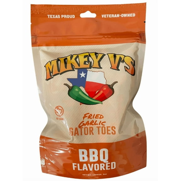Mikey Vs Gator Toes Fried Garlic Snack, BBQ Flavor, 4oz Bag
