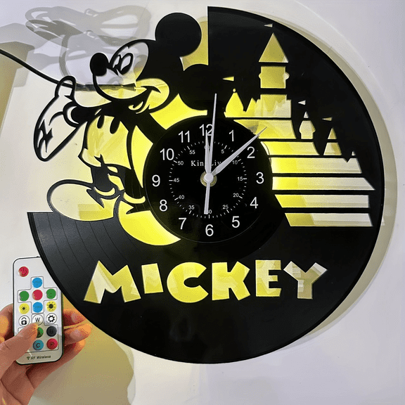 Mikey Wall Clock 12 Inch Non-Ticking Silent Battery Operated Round Wall Clock Modern Elegant Simple Style Clock for Home Office Kitchen Bedroom Living Room