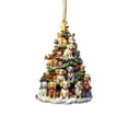 thumbnail image 1 of SLYNSHome 3Pcs Christmas Tree Ornament,3.1 Inch Xmas Tree and Cute Dog Hanging Pendant Xmas Flat Acrylic Sign for Holiday Car Rearview Mirror Backpacks Decoration Animal Lovers Gifts, 1 of 8
