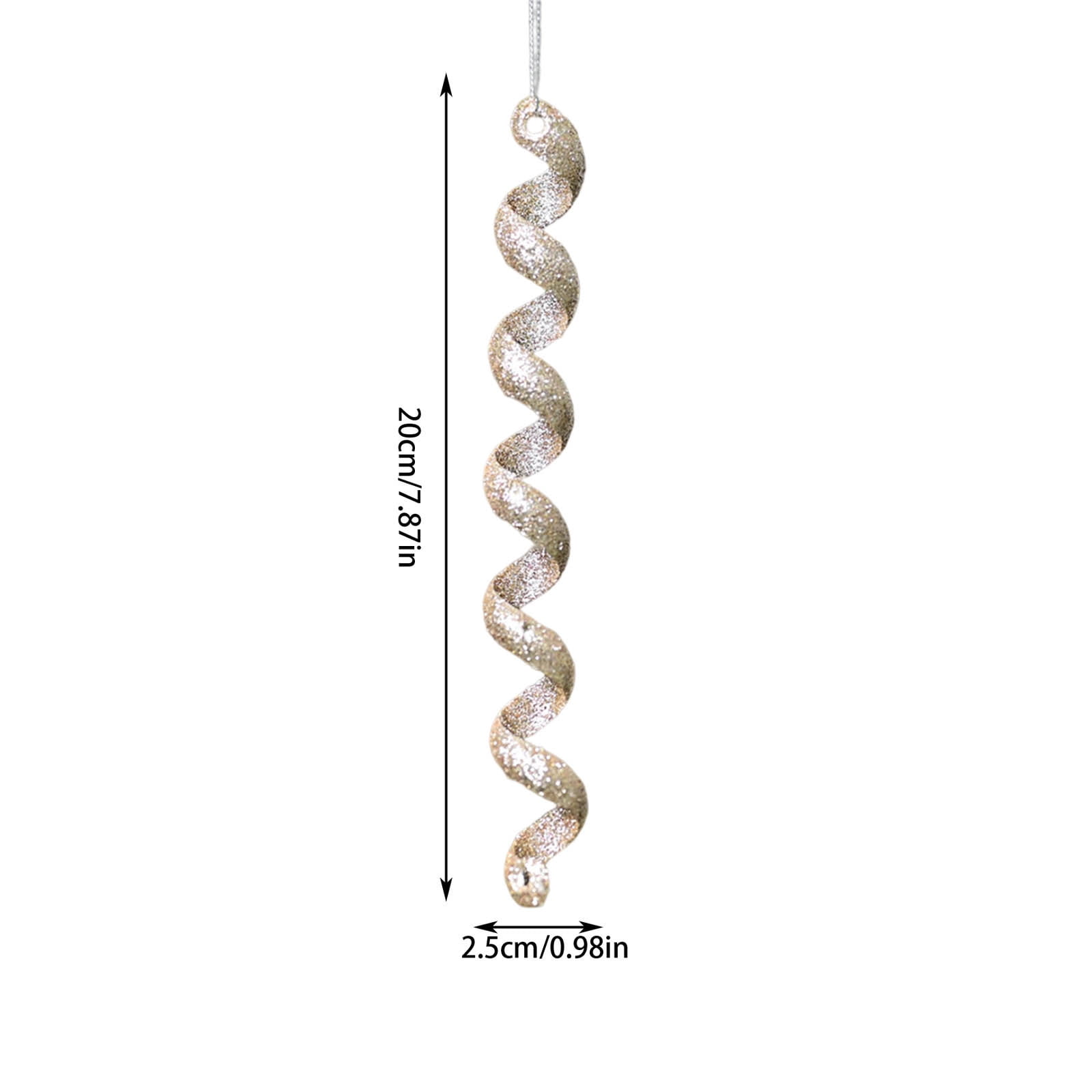 SLYNSHome 4Pcs Christmas Tree Twisted Icicle Ornament,7.8 Inch Xmas Icicle Hanging Set of 4pcs Glitter Icicle Pendant for Christmas Tree Holiday Party Wedding decoration (Rose Gold)