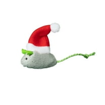 SLYNSHome Christmas Catnip Toy Gifts,3.9 Inch Xmas Cats Rat Plush Cat Chew Toys Realistic Cute Kitten Rat Filled Catnip for Cat Small Pet Gifts (Green)
