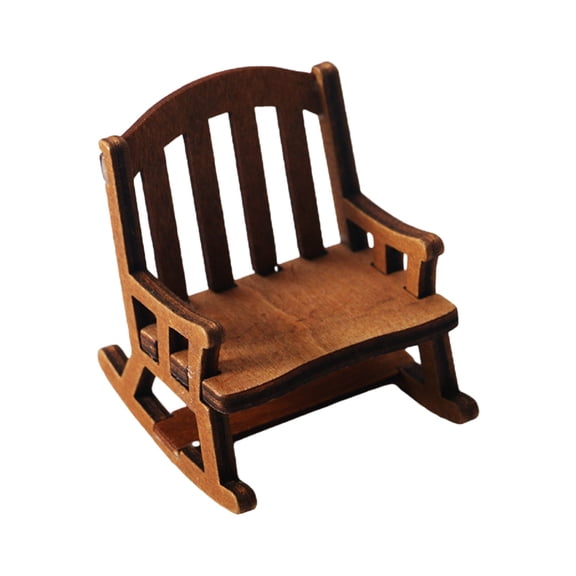 SLYNSHome Christmas Memorial Ornament,2.6x2.3x1.9 Inch Brown Mini Wood Rocking Chair Xmas Tree Hanging in Heaven Gift for Loss Loved One Remembrance and Sympathy (Brown)