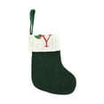 thumbnail image 1 of SLYNSHome Christmas Stocking Ornament,7.8 Inch Xmas Green Knitted Bag 2024 New Christmas Hanging Small Letters Candy Bag for Holiday Tree Party Christmas Home Decoration (Y), 1 of 5