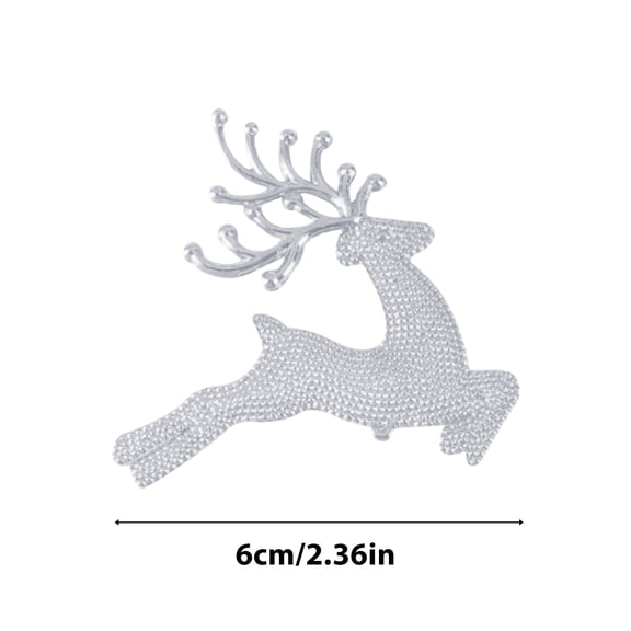 SLYNSHome Christmas Tree Deer Ornament,2.3 Inch Reindeer Hanging Pendant 2D Flat Elk Figurine Sign for Holiday Car Rearview Mirror Backpacks Decoration Animal Lovers Xmas Gifts (Silver)
